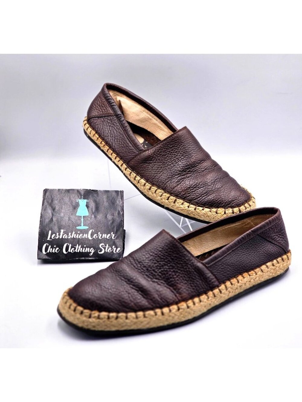 Coach Men's Brown Leather Espadrille Loafers Flats Shoes Size 9.5 3352 - Picture 10 of 16